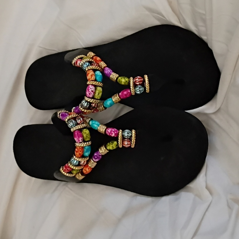 Pali Hawaii Multicolor Beaded Sandals
